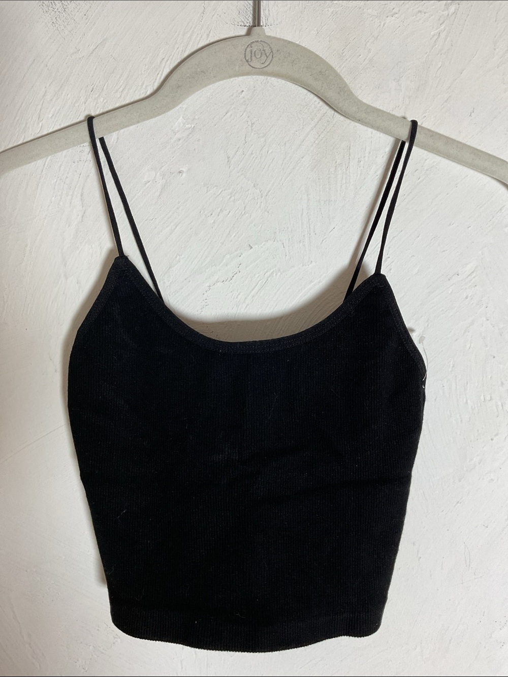 SWS Essentials Black Ribbed Crop Tank Top Cami Size S NWOT